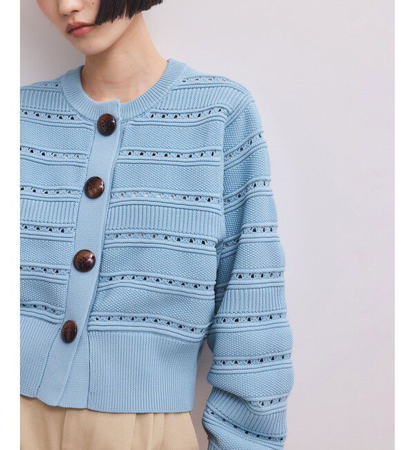 ADAM ET ROPE'「【WEB限定】mixパターンニットカーディガン」|カーディガン|