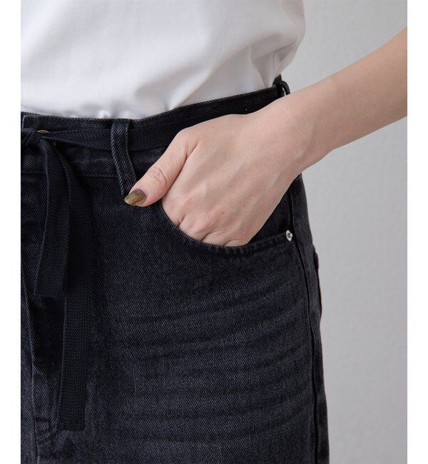  「センタープレスブラックデニムパンツ」|デニム|