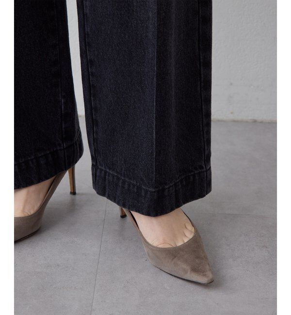  「センタープレスブラックデニムパンツ」|デニム|