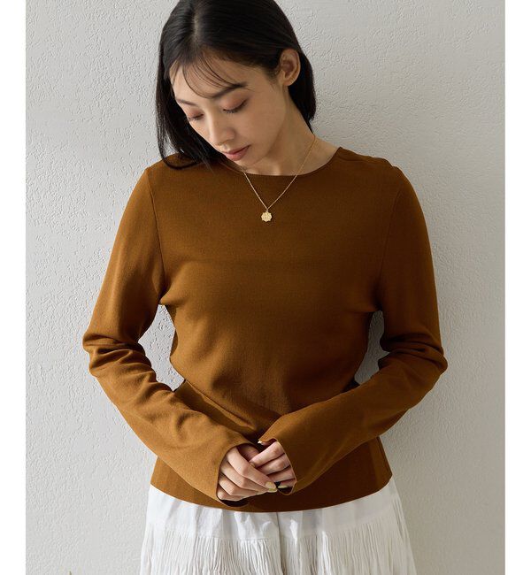  「2wayスムースプルオーバー」|ニット・セーター|ブラウン