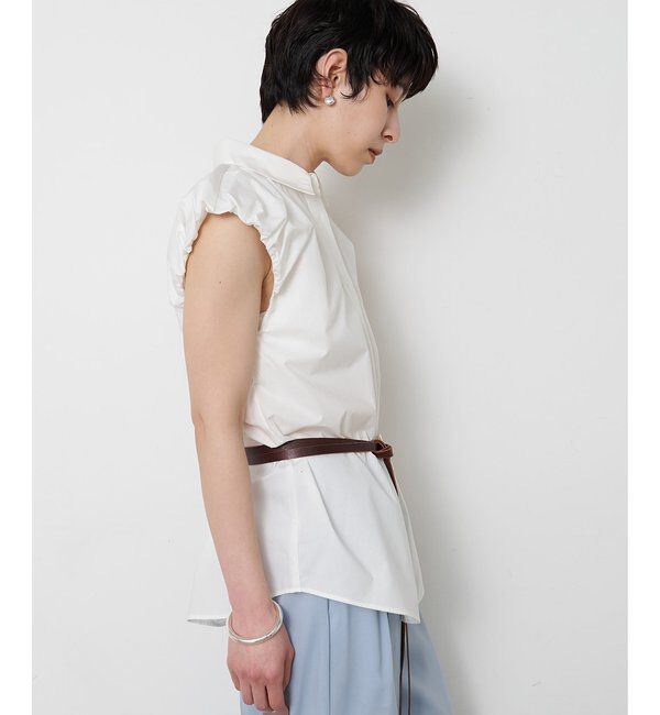 THE PAUSE「【THE PAUSE】袖ギャザーノースリーブシャツ」|シャツ・ブラウス|