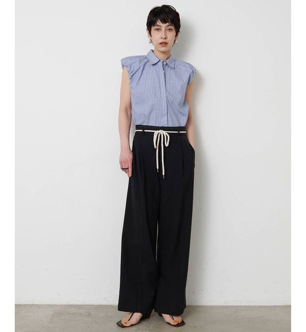 THE PAUSE「【THE PAUSE】袖ギャザーノースリーブシャツ」|シャツ・ブラウス|