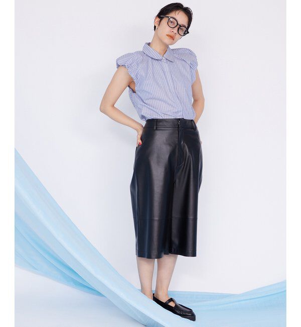 THE PAUSE「【THE PAUSE】袖ギャザーノースリーブシャツ」|シャツ・ブラウス|