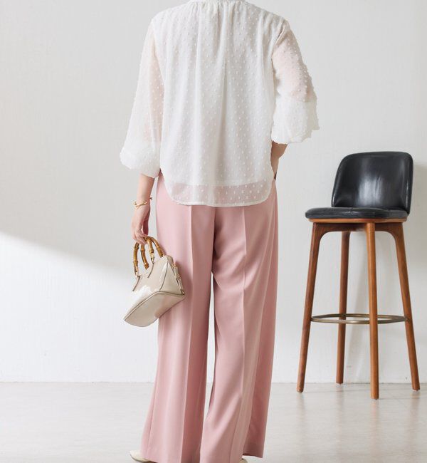  「楊柳ドットジャガードボウタイブラウス」|シャツ・ブラウス|