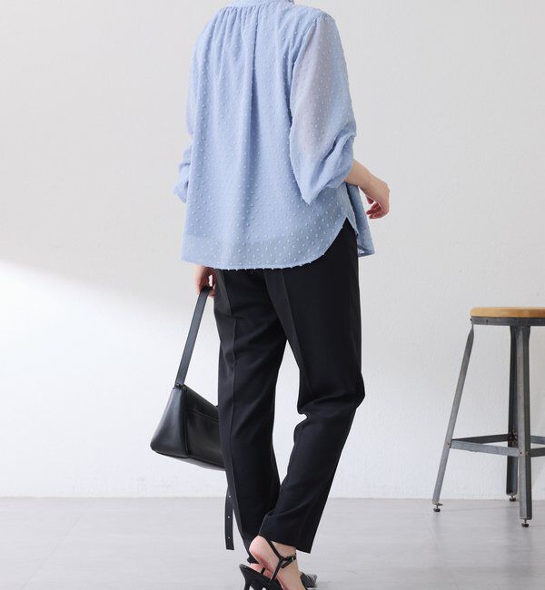  「楊柳ドットジャガードボウタイブラウス」|シャツ・ブラウス|