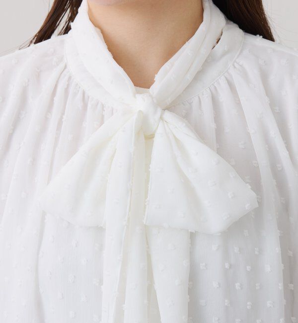  「楊柳ドットジャガードボウタイブラウス」|シャツ・ブラウス|