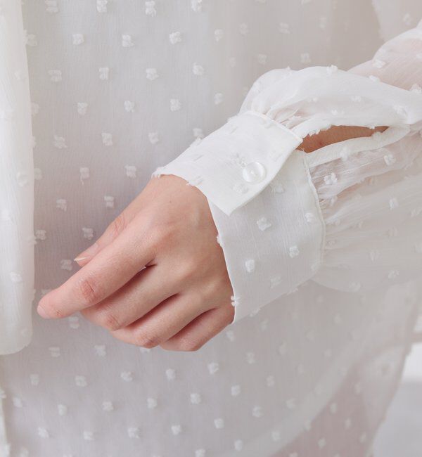  「楊柳ドットジャガードボウタイブラウス」|シャツ・ブラウス|