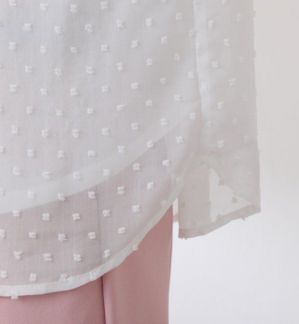  「楊柳ドットジャガードボウタイブラウス」|シャツ・ブラウス|