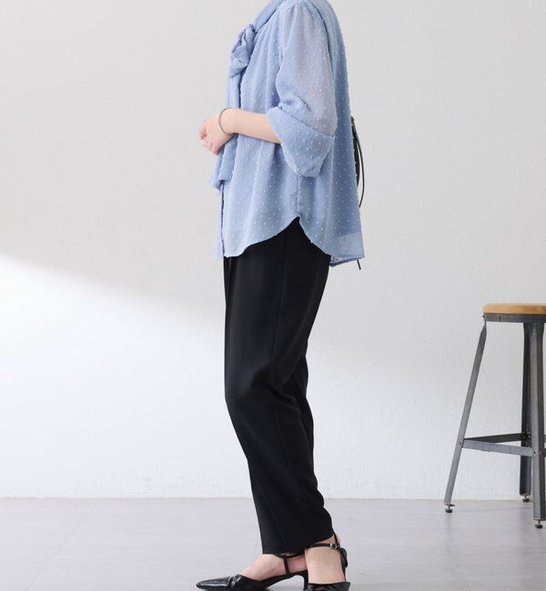  「楊柳ドットジャガードボウタイブラウス」|シャツ・ブラウス|