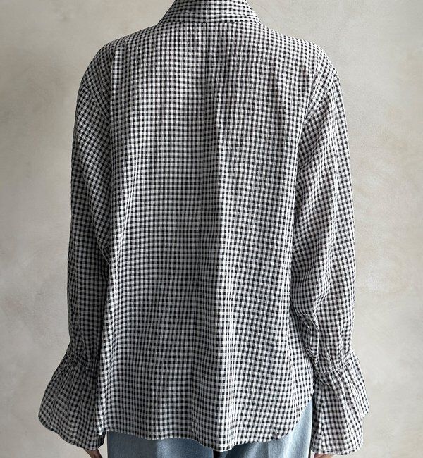  「プリント棒タイブラウス」|シャツ・ブラウス|