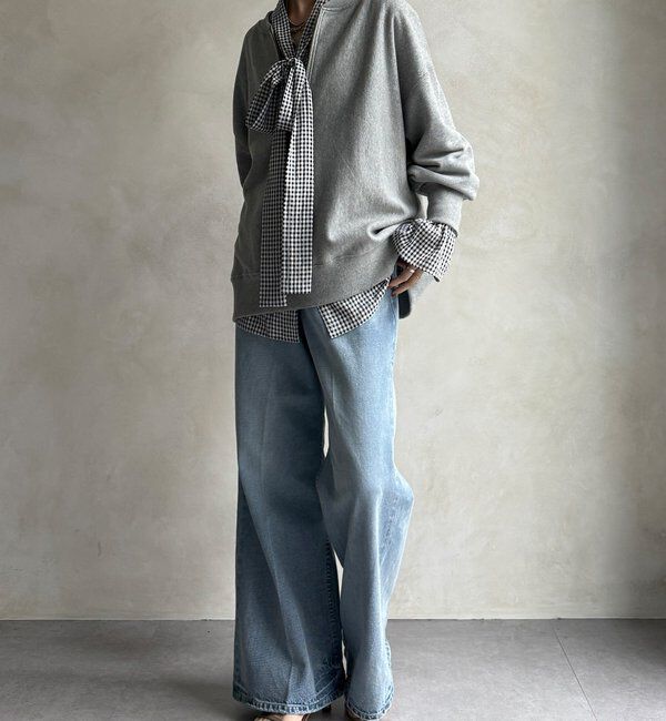  「プリント棒タイブラウス」|シャツ・ブラウス|