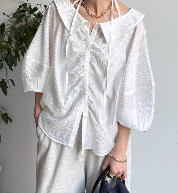  「ギャザーチョーカーブラウス」|シャツ・ブラウス|