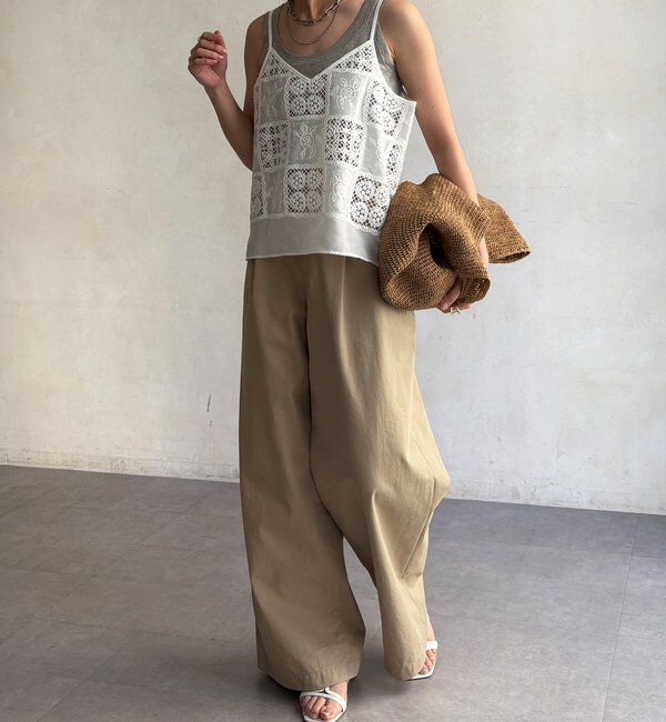  「【WEB限定】パッチワークレースキャミソール」|シャツ・ブラウス|