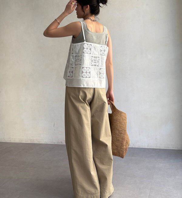  「【WEB限定】パッチワークレースキャミソール」|シャツ・ブラウス|