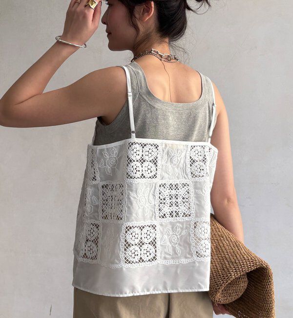  「【WEB限定】パッチワークレースキャミソール」|シャツ・ブラウス|