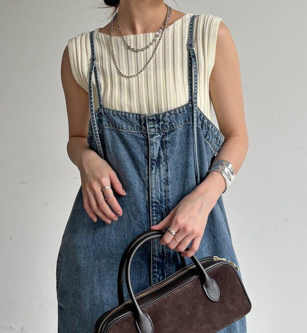  「【WEB限定】ワイドリブノースリーブプルオーバー」|ニット・セーター|