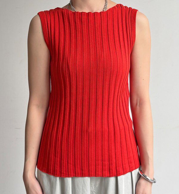  「【WEB限定】ワイドリブノースリーブプルオーバー」|ニット・セーター|