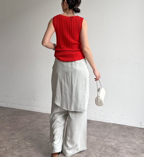  「【WEB限定】ワイドリブノースリーブプルオーバー」|ニット・セーター|