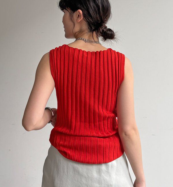  「【WEB限定】ワイドリブノースリーブプルオーバー」|ニット・セーター|