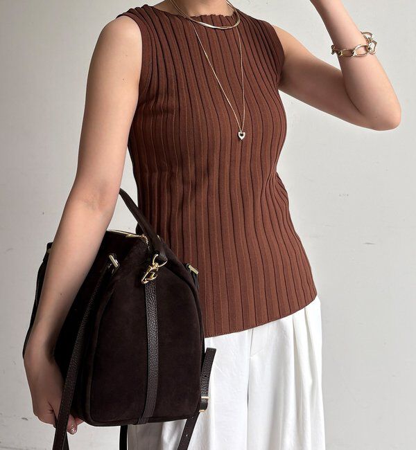  「【WEB限定】ワイドリブノースリーブプルオーバー」|ニット・セーター|