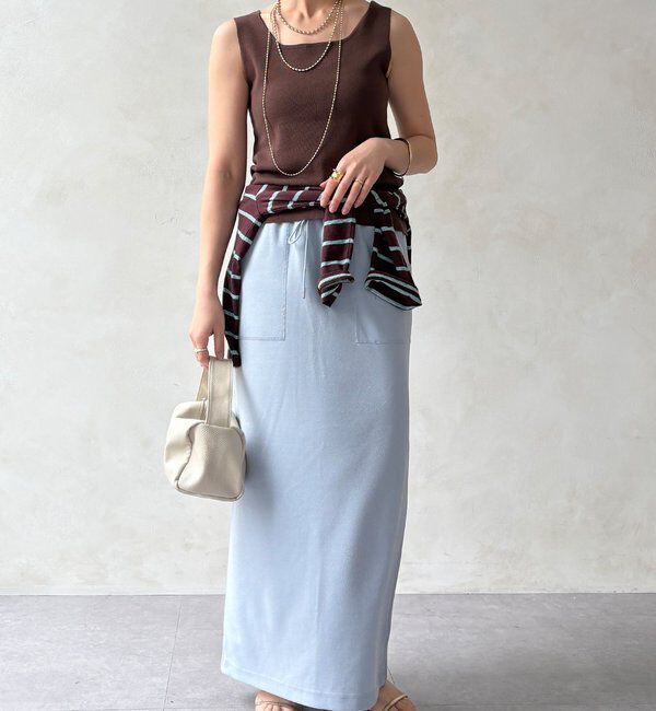  「【WEB限定】カットジョーゼットタイトスカート」|スカート|