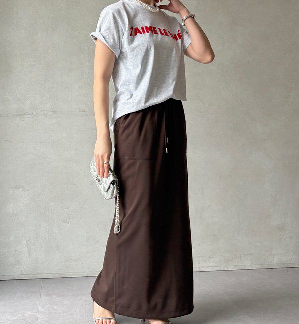  「【WEB限定】カットジョーゼットタイトスカート」|スカート|