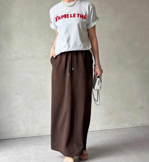  「【WEB限定】カットジョーゼットタイトスカート」|スカート|