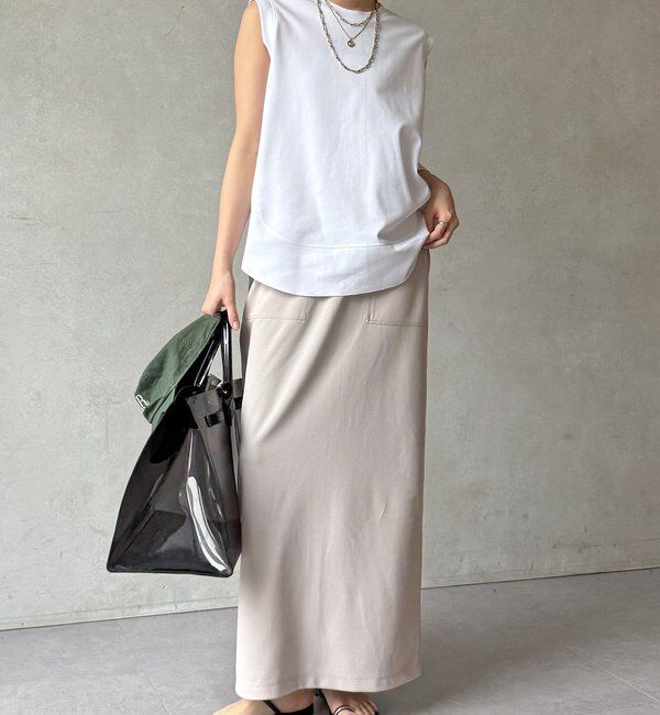  「【WEB限定】カットジョーゼットタイトスカート」|スカート|