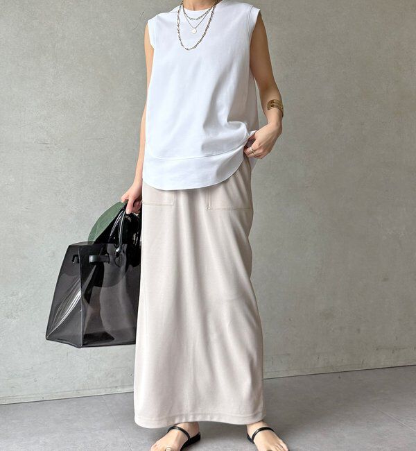  「【WEB限定】カットジョーゼットタイトスカート」|スカート|