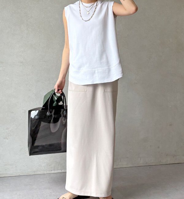  「【WEB限定】カットジョーゼットタイトスカート」|スカート|