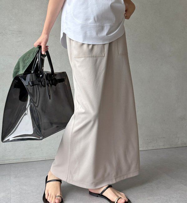  「【WEB限定】カットジョーゼットタイトスカート」|スカート|