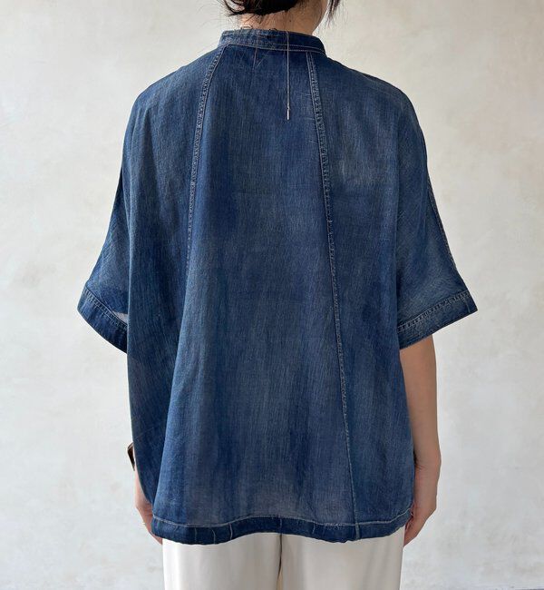  「シアーデニムポンチョ風ブラウス」|シャツ・ブラウス|