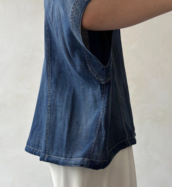  「シアーデニムポンチョ風ブラウス」|シャツ・ブラウス|