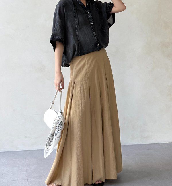  「シアーデニムポンチョ風ブラウス」|シャツ・ブラウス|