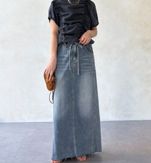  「【WEB限定】キュプラ混シャーリングブラウス」|シャツ・ブラウス|