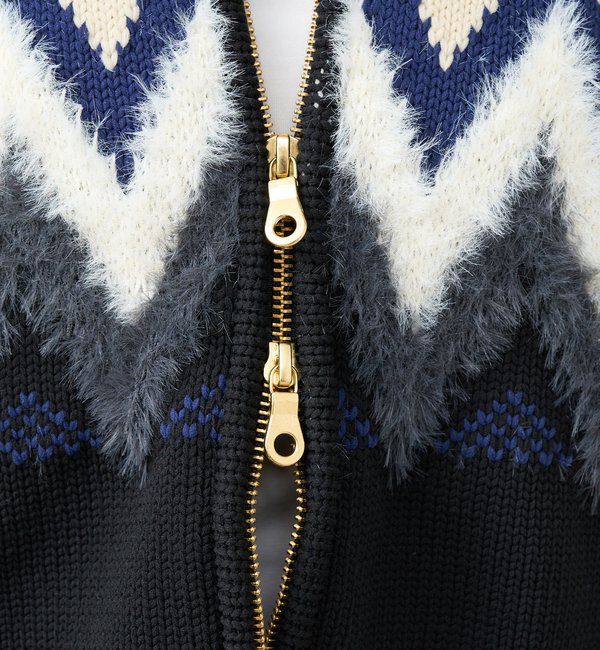  「【モダンな印象】ノルディックニットブルゾン」|カーディガン|