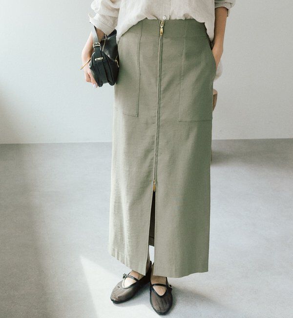  「【ウオッシャブル/多機能】フロントZIPタイトスカート」|スカート|