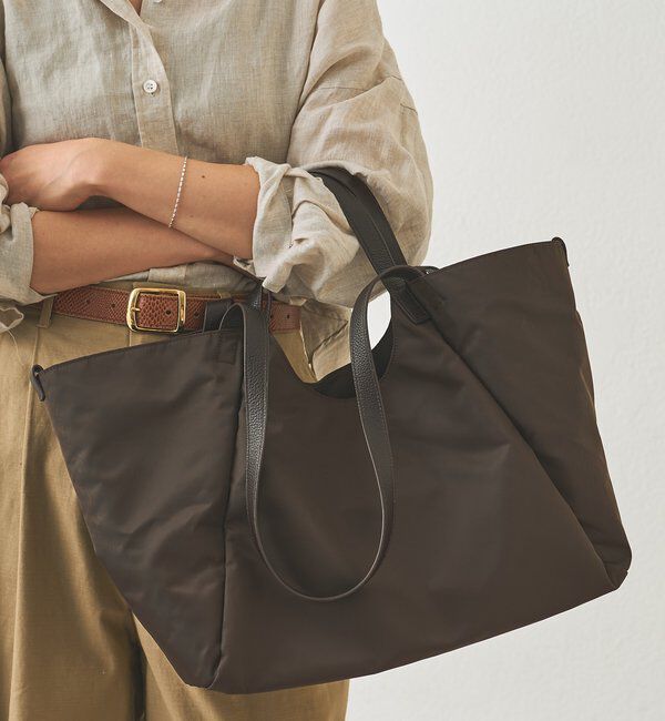  「予約【大容量で実用性抜群】ナイロン2wayトート」|クラッチバッグ|ダークブラウン