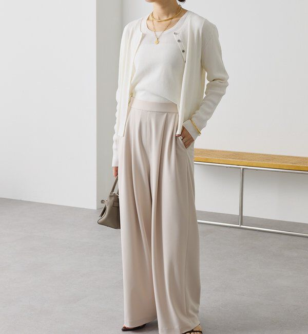  「【3サイス展開】ジャージータックワイドスラックス」|チノ|