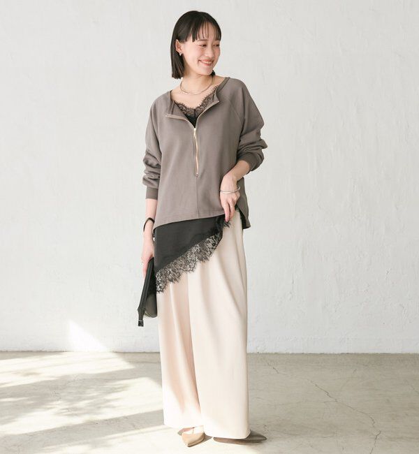  「【3サイス展開】ジャージータックワイドスラックス」|チノ|