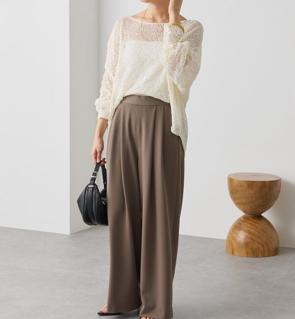  「【3サイス展開】ジャージータックワイドスラックス」|チノ|