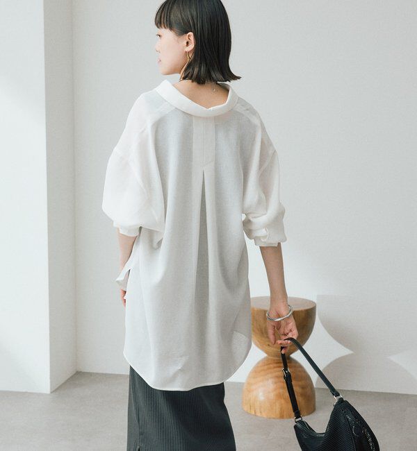  「予約【涼し気な抜け感】メッシュスキッパーシャツ」|シャツ・ブラウス|