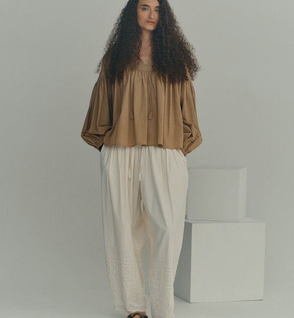  「【Dhritie】ギャザースキッパーブラウス」|シャツ・ブラウス|