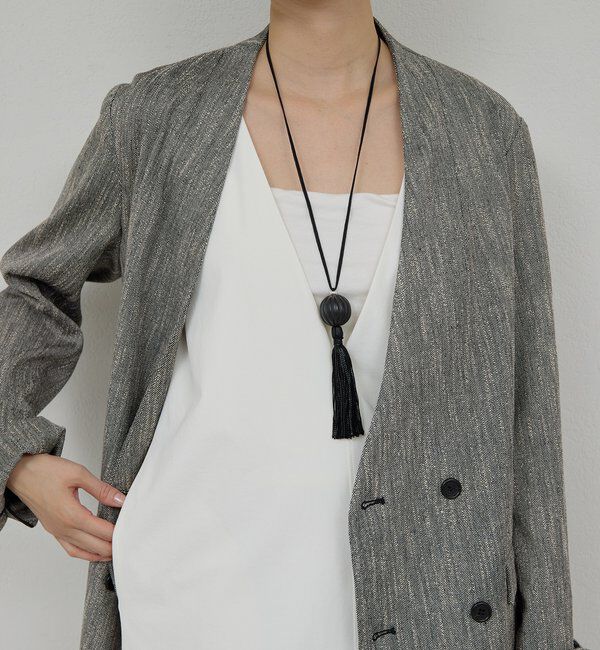  「タッセルコードネックレス」|リング|ブラック