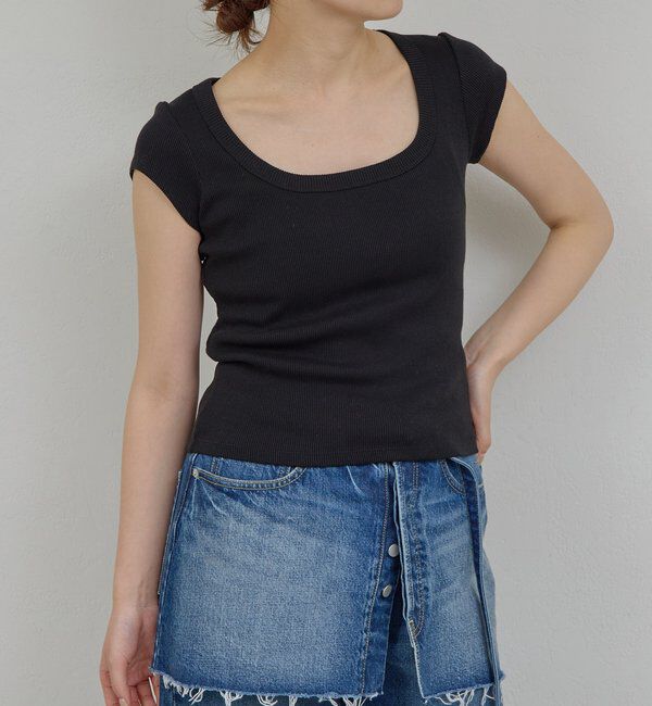  「【PEAS】コットンシルクチビTee」|Tシャツ・カットソー|ブラック