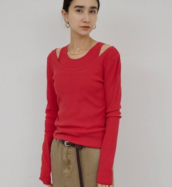  「【前後2WAY】ハイツイストリブロンTee」|Tシャツ・カットソー|