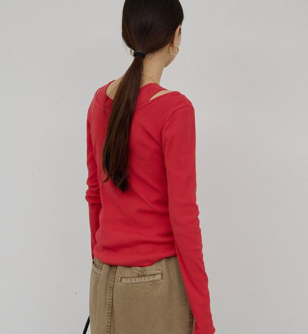  「【前後2WAY】ハイツイストリブロンTee」|Tシャツ・カットソー|