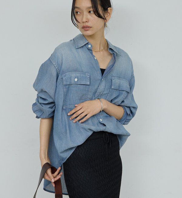  「【驚くほど軽い！】シアーデニムシャツ」|シャツ・ブラウス|