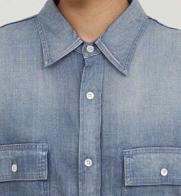  「【驚くほど軽い！】シアーデニムシャツ」|シャツ・ブラウス|