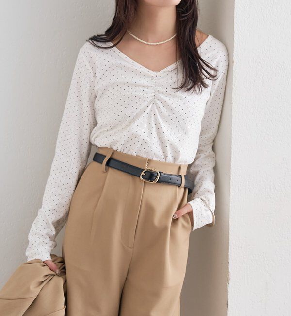  「ドットプリントロングTシャツ」|Tシャツ・カットソー|